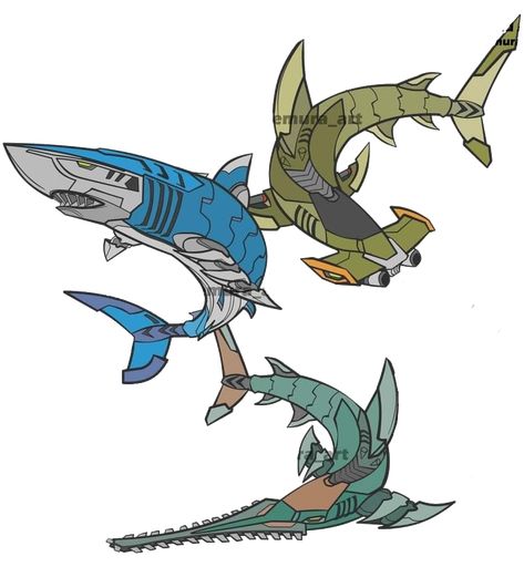 Mecha Shark, Mecha Animals, Robotic Animals, Shark Illustration, Robot Design Sketch, Mechanical Animals, Digimon Wallpaper, Robot Animal, Shark Logo