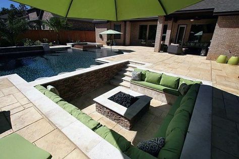 Sunken Patio, Sunken Fire Pits, Outside Fire Pits, Amazing Backyard, Garden Seating Area, Fire Pit Ideas, Fire Pit Furniture, Fire Pit Seating, Comfy Seating