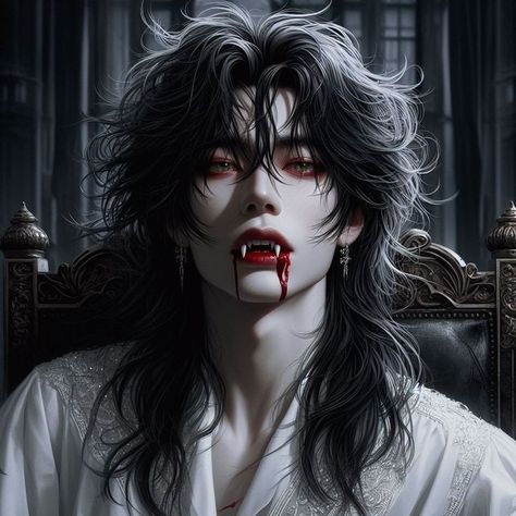 Vampire Cartoon, Male Vampire, Vampire Drawings, Black Vampire, Vampire Pictures, Anime Black Hair, Vampire Boy, Dark Anime Guys, Anime Cover Photo