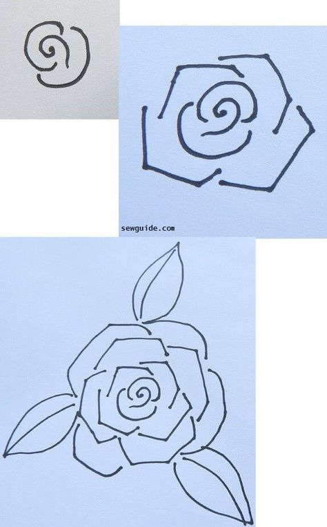 How to draw and paint a {ROSE} : 6 easy designs - Sew Guide Paint A Rose, Rose Drawing Simple, Crafts 2023, Abstract Rose, Easy Designs, Flower Drawing Tutorials, Draw And Paint, Flower Drawing Design, Rose Drawing