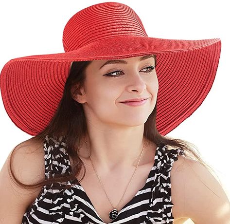 Wide Brim Sun Hat Women - White Sun Hat Ladies Hat Womens Straw Floppy Hat Beach at Amazon Women’s Clothing store Floppy Hat Summer, Womens Straw Hats, Floppy Straw Hat, Floppy Beach Hat, Summer Hats Beach, Straw Hat Beach, Floppy Sun Hats, Wide Brim Sun Hat, Summer Sun Hat