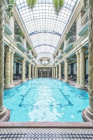 size: 24x16in Photographic Print: Hungary, Budapest, Gellert Baths Indoor Pool by Rob Tilley : Ideas De Piscina, Indoor Pool Design, Piscina Interior, Indoor Pools, Swimming Pool House, Dream Mansion, Indoor Outdoor Pool, Luxury Pools, Road Trip With Kids