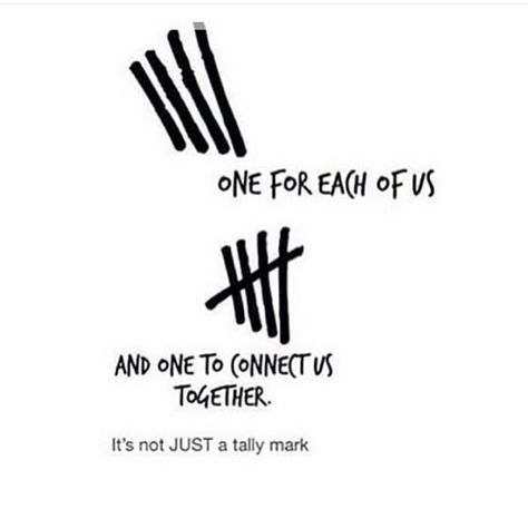 I'm really going to miss the Tally mark. like Ashton has a tattoo of it, you can't just erase that Tally Tattoo Ideas, 5sos Tally Tattoo, Tally Mark Tattoo, Tally Tattoo, 5sos Tattoo, Ceramics Tiles, Mark Tattoo, Tally Marks, Summer Tattoo