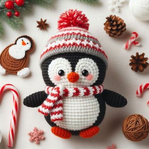 Free Xmas Crochet Patterns, Amigurumi Penguin Free Pattern, Abstract Knitwear, Amigurumi Christmas Free Pattern, Penguin Amigurumi Pattern, Crochet Unicorn Pattern Free, Penguin Amigurumi, Christmas Amigurumi, Amigurumi Christmas