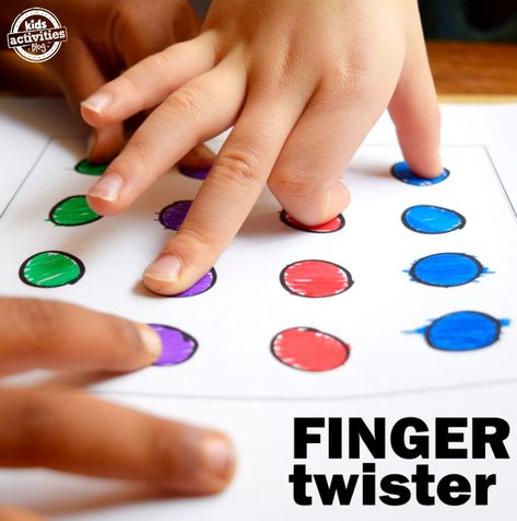 All Twisted Up!! An Educational Finger Game Finger Twister, Kid Games Indoor, Twister Game, Finger Games, Homemade Board Games, Make Your Own Game, Board Games Diy, Water Games For Kids, Indoor Games For Kids