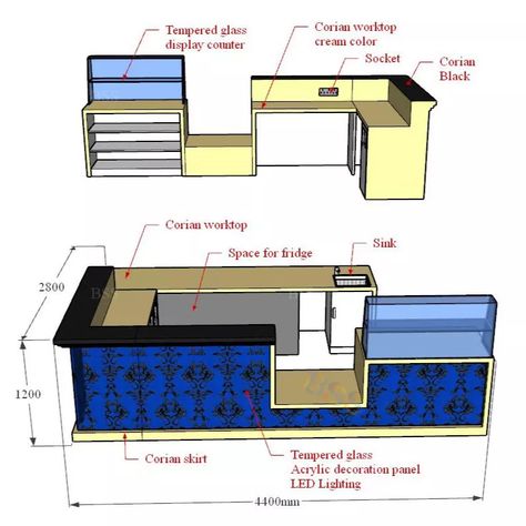 Restaurant Bar Design Ideas Small Spaces, Coffee Shop Behind The Counter Design, Bar Counter Ideas Restaurant, Small Restaurant Counter Design, Small Cafe Lighting Ideas, Food Counter Design Restaurant, Small Cafe Bar Design, Cafe Counter Dimensions, Small Cafe Counter Design