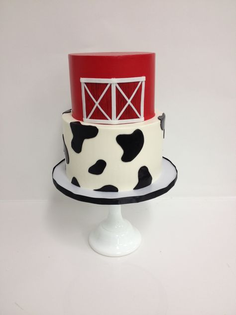 Cow Print First Birthday Cake, Farm Cakes For Boys, Farm Theme Cake, Farm Themed Cake, Farm Birthday Cake, Cow Print Cakes, Farm Cakes, Cow Print Birthday, Girls Farm Birthday