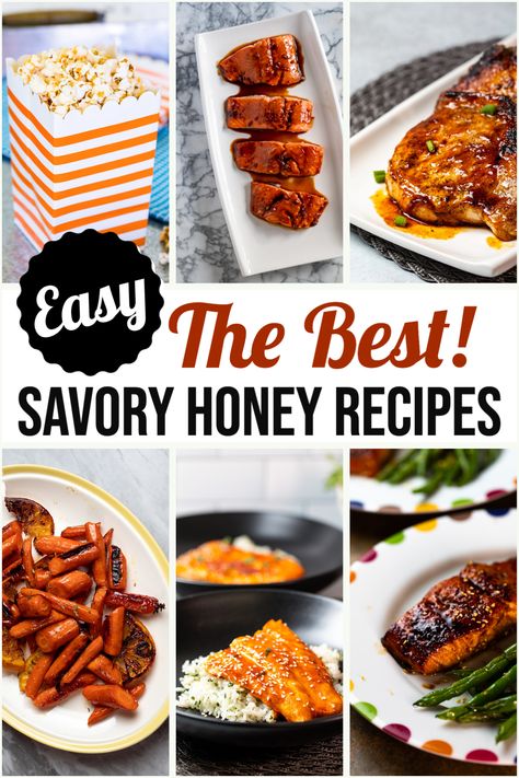 Savory Honey Recipes, Recipes That Use Honey, Honey Food Ideas, Cooking With Honey Recipes, Honey Themed Food, Honey Pairings, Easy Honey Recipes, Recipes With Honey, Honey Appetizers