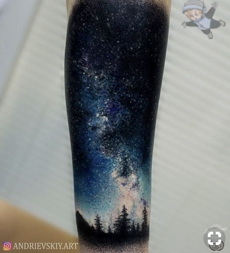 Night Sky Tattoo Starry, Night Sky Tattoo Sleeve, Constellation Tattoo Sleeve, Starry Sky Tattoo, Tattoo Sky, Night Sky Tattoos, Galaxy Tattoos, Space Sleeve, Space Tattoo Sleeve