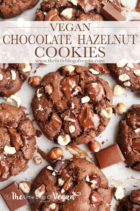 Vegan Hazelnut Cookies, 2023 Desserts, Vegan Hazelnut, Cookies Eggless, Chocolate Hazelnut Cookies, Vegan Chocolate Cookies, Hazelnut Cookies, Vegan Cookie, Baking Projects