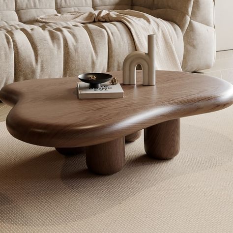 48.4inch Walnut Cloud Shaped Coffee Table, Solid Wood,Brown - 48" - On Sale - Bed Bath & Beyond - 40417812 Solid Wood Coffee Table, Wood Coffee Table, Cloud Shapes, Furniture Outlet Stores, Online Furniture, Bed Bath Beyond, Bed Bath, Bed Bath And Beyond, Walnut