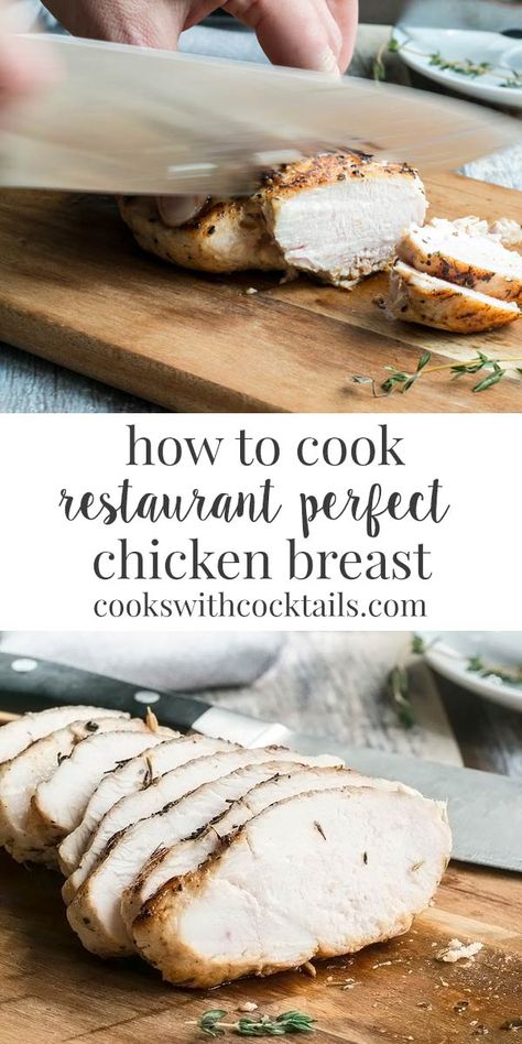 This post will show you how to cook chicken breast just like the restaurants do it.  This method creates the perfect baked chicken breast with a nice sear on the outside and a juicy, tender inside! It's also fast and easy which makes it the perfect option for chicken dinner or healthy meal prepping.  #cookswithcocktails #bakedchicken #ovenbakedchicken #panfriedchicken Healthy Meal Prepping, Perfect Baked Chicken Breast, Perfect Chicken Breast, Perfect Baked Chicken, Oven Roasted Chicken Breast, Ways To Cook Chicken, Pan Fried Chicken, Roasted Chicken Breast, Oven Roasted Chicken