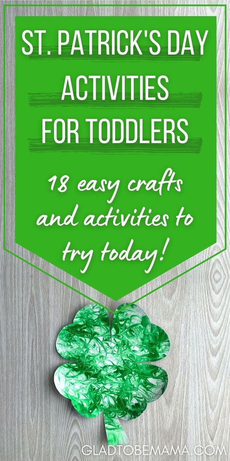 St Patrick's Day Activities, Easy Toddler Crafts, Indoor Activities For Toddlers, St. Patrick’s Day, St Patrick Day Activities, Easy Toddler, Saint Patties, St Patrick's Day Crafts, Activities For Toddlers