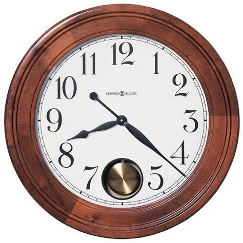 Howard Miller Griffith 25 in. Wall Clock - 625314 Gallery Wall Clock, Howard Miller Wall Clock, Dramatic Walls, Pendulum Wall Clock, Howard Miller, Cherry Hardwood, Mantel Clocks, Custom Storage, Statement Wall