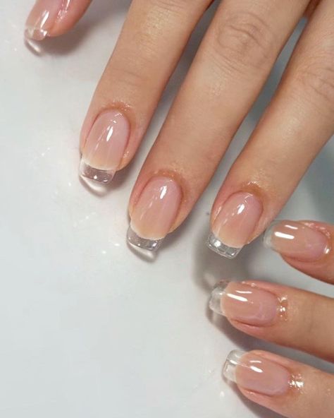 Clear Gel Nails, Nail Makeup, Subtle Nails, Clear Gel, Simple Gel Nails, Grunge Nails, Cute Acrylic Nail Designs, Casual Nails, Cute Gel Nails