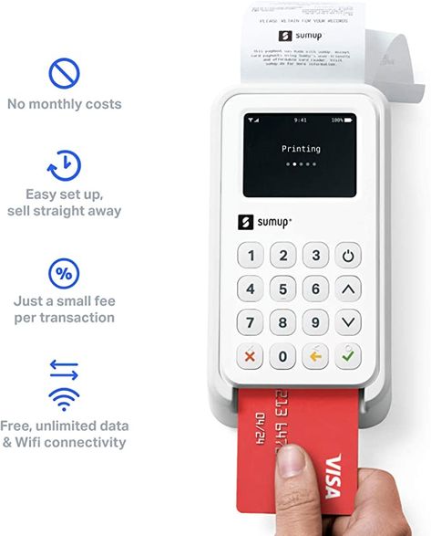 SumUp 3G Unlimited Data/WIFI Card Reader Terminal Payment Kit for Contactless Payments, Chip and Pin & Print Receipts. (SumUp Card Reader + Printer) (UK Version/Plug): Amazon.co.uk: Stationery & Office Supplies Wifi Card, Unlimited Data, Shop Fittings, Phone Apps, Card Reader, Power Source, Phone Numbers, Office Supplies, Printer