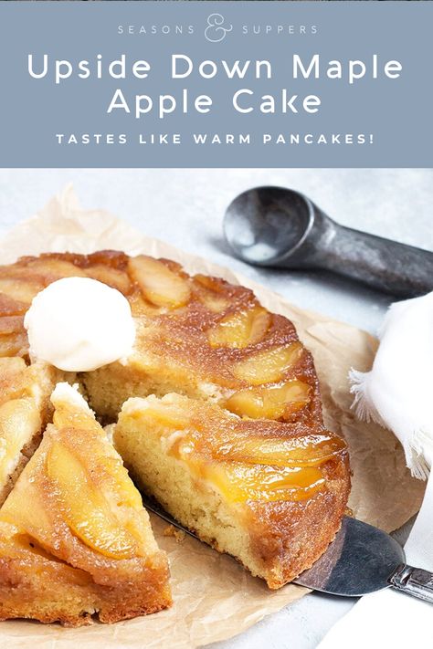 Maple Apple Cake Recipe, Maple Syrup Cake, Maple Desserts, Apple Upside Down Cake, Homemade Maple Syrup, Maple Cake, Maple Recipes, Maple Syrup Recipes, Apple Cake Recipe