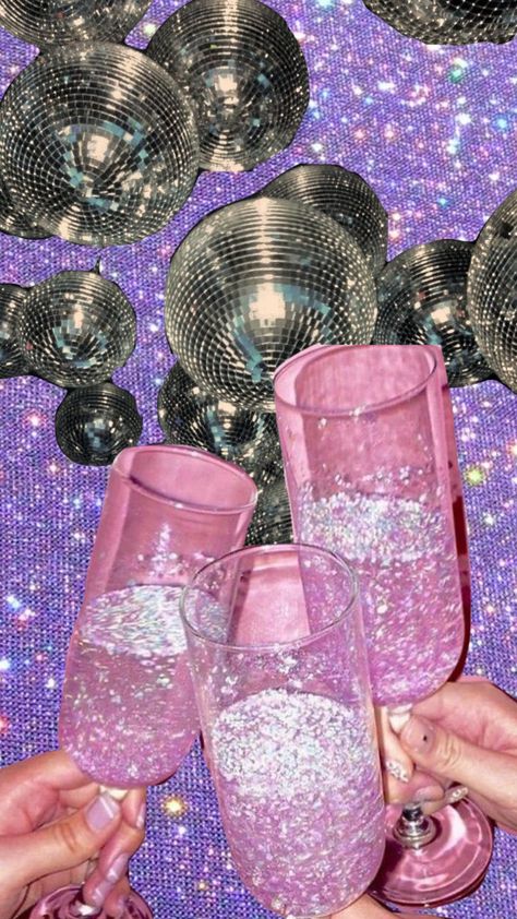 #aesthetic #collage #moodboard #mood #disco #vibe #pink #purple #champagne Purple And Pink Party Theme, Pink And Purple Disco Party, Pink Purple And Silver Party Ideas, Pink Bachelorette Aesthetic, Disco Barbie Aesthetic, Disco Barbie Bachelorette Party, Purple Aesthetic Birthday, Barbie Champagne, Pink Disco Aesthetic