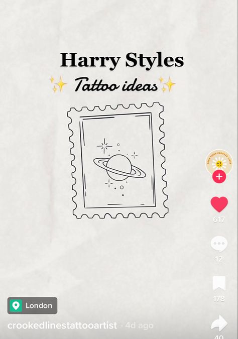 Post Stamp Tattoo, Stamp Tattoo, Harry Styles Tattoos, Post Stamp, Tattoo Inspo, Harry Styles, Tatting, Stamp, Tattoos