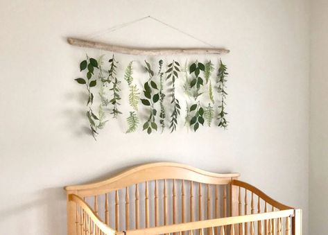 Baby Room Decor Greenery Hanging Boho Home Decor Greenery - Etsy Sunflower Wall Decor, Baby Room Neutral, Hanging Plant Wall, Grosse Pointe, Baby Room Design, Hanging Flower Wall, Nursery Baby Room, Boho Wall Hanging, Woodland Nursery Decor