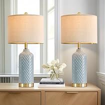 Lamps Boho, Farmhouse Bedside Lamps, Boho Lamps, End Table Lamps, Blue Lamps, Costal Bedroom, Boho Lamp, Living Room Farmhouse, Small Bedroom Furniture