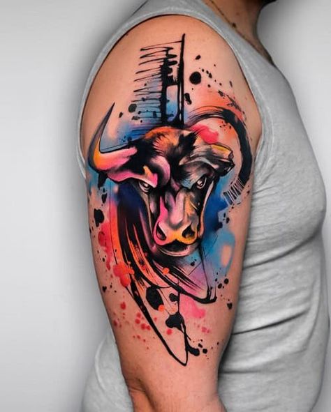 Buffalo Tattoo Ideas, Minotaur Tattoo, Tattoo Ideas Feminine, Ox Tattoo, Buffalo Tattoo, Bull Skull Tattoos, Taurus Constellation Tattoo, Greek God Tattoo, Taurus Tattoo