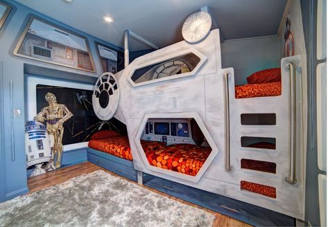 Star Wars Bedroom Decor, Star Wars Kids Room, Star Wars Themed Bedroom, Star Wars Bed, Star Wars Bedroom, Themed Kids Room, Star Wars Room, Unique Furniture Design, Hallway Designs