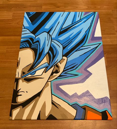 Dragon Ball Painting Easy, Dbz Canvas Painting, Goku Acrylic Painting, Dragon Ball Z Painting Easy, Gohan Painting, Dragon Ball Painting Canvas, Dragonball Painting, Dragon Ball Z Painting, Goku Painting