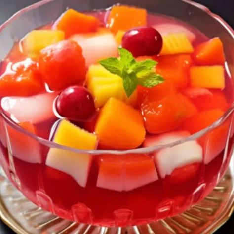 Jello With Fruit Cocktail, Recipes With Fruit Cocktail, Jello With Fruit, Jello Dessert, Layered Jello, Blueberry Topping, Cocktail Appetizers, Gelatin Dessert, Jello Desserts