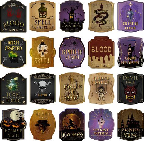 Halloween Apothecary Labels, Imprimibles Harry Potter, Halloween Potion Bottles, Halloween Apothecary, Apothecary Labels, Potion Labels, Image Halloween, Halloween Bottles, Halloween Potions