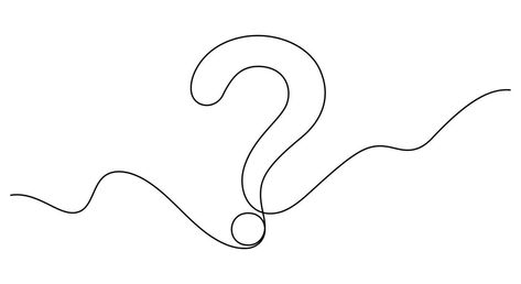 continuous line drawing of question mark minimalist style A Question Mark, Continuous Line Drawing, Tree Saw, Wedding People, Continuous Line, Logo Banners, Cityscape Photos, Open Book, Question Mark