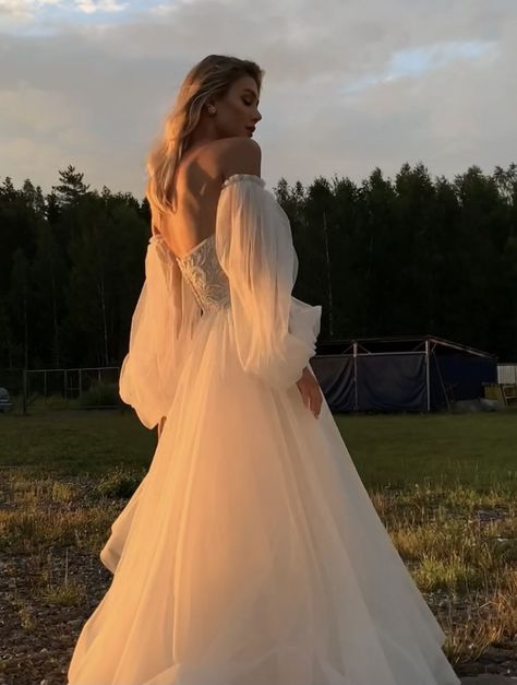 Flowy White Dress Wedding, Off Shoulder Fairytale Wedding Dress, Mesh Off The Shoulder Wedding Dress, White Cottage Wedding Dress, Off The Shoulder Long Sleeve Wedding Dress Flowy, Off The Shoulder Puffy Sleeve Dress, White Flowy Gown, Puffy Off The Shoulder Wedding Dress, Silky Flowy Wedding Dress