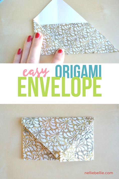 You can make an envelope out of magazines, cardstock, paper, even the funnies! Create unique and personalized cards with matching envelopes with this easy tutorial. All you need to do is fold! #envelope #origami Gift Card Envelope Diy, Origami Heart Envelope, Origami Envelope Tutorial, Super Easy Origami, Folding Envelope, Inside A Birthday Card, Origami Envelope Easy, Envelope Origami, Homemade Envelopes