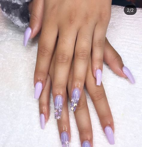 Matte Purple Nails, Light Purple Nails, Quinceanera Nails, Purple Glitter Nails, Glitter Nails Acrylic, Purple Nail Art, Lilac Nails, Purple Acrylic Nails, Purple Nail Designs