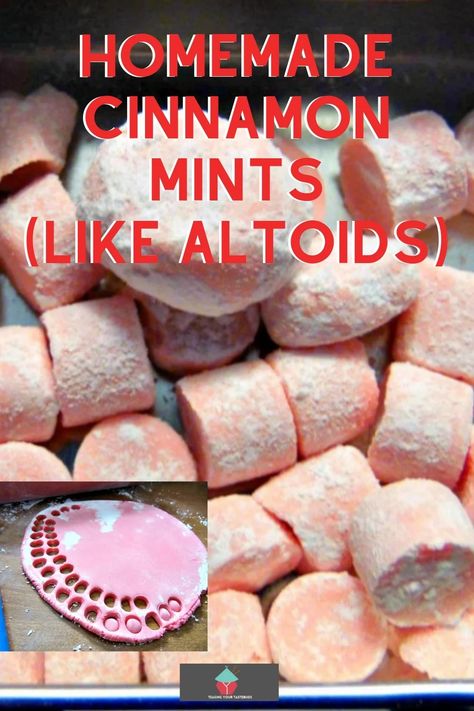 Cinnamon Mints, Cinnamon Candy, Mint Recipes, Homemade Sweets, Candy Recipes Homemade, Christmas Candy Recipes, Cinnamon Flavor, Homemade Candies, Candy Desserts