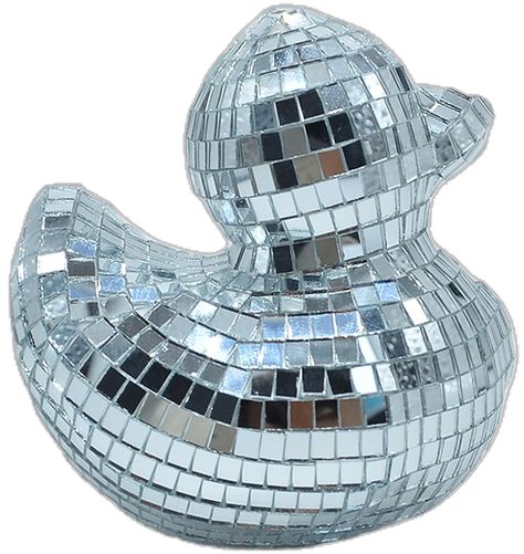 Disco Centerpieces, Disco Ball Table, Reflective Sculpture, 80s Disco Party, Disco Jungle, Disco Decor, Home Desk Decor, Disco Mirror, Duck Cute