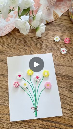 Fun way for kids to make Mother’s Day cards or teacher gifts 💐        #mothersday #mothersdaygifts #card #perlerbeads #diy #kidsactivities #foryou | Lacie Nicole Perler Bead Mother’s Day, Teachers Day Card, 3d Perler Bead, Mothers Day Gifts, Perler Bead, Flower Cards, Diy Flowers, Perler Beads, Diy Gift