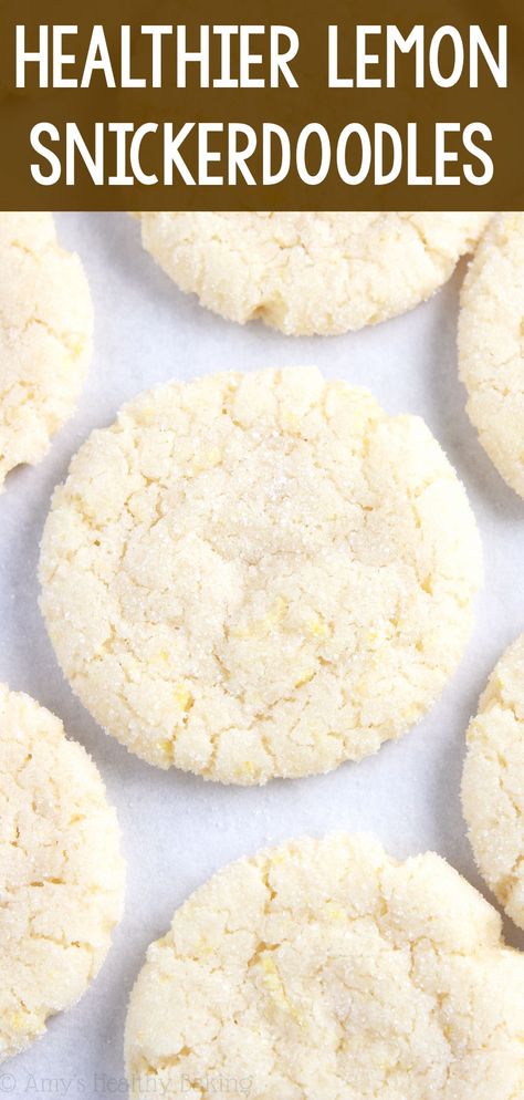 Skinny Lemon Snickerdoodles – a super easy recipe for chewy, buttery cookies perfect for lemon lovers! Only 97 calories & they don't taste healthy at all! ♡ easy lemon cookies from scratch. soft chewy vegan lemon cookies. best ever lemon cookies recipe. Lemon Snickerdoodles, Lemon Cookies From Scratch, Vegan Lemon Cookies, Easy Lemon Cookies, Lemon Desserts Healthy, Lemon Cookies Easy, Cookies Best, The Egg Diet, Chocolate Chip Shortbread Cookies