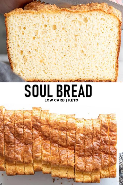 *NEW* Soul bread is a moist, fluffy delicious low carb white bread that is truly simple to make and nothing short of decadent yumminess. #lowcarbsoulbread #soulbread Soul Bread, New Soul, Keto Friendly Desserts, Low Carb Low Sugar, Best Low Carb Recipes, Photo Food, Low Carb Breakfast Recipes, Carb Meals, Low Carb Diet Recipes