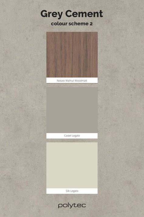 Walnut Colour Furniture, Walnut And Grey Kitchen, Kitchen Colour Combination, Kitchen Colours, Kitchen Colour, Berlin Apartment, Walnut Kitchen, Cement Color, Colour Collection