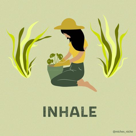 A looping gif. Woman is planting, while the plants grow and shrink around her. Breathing Gif, Natural Decongestant, Psychology Notes, Healthy Book, Healthy Lungs, Yoga Breathing, Lungs Health, Create Animation, Naturopathy