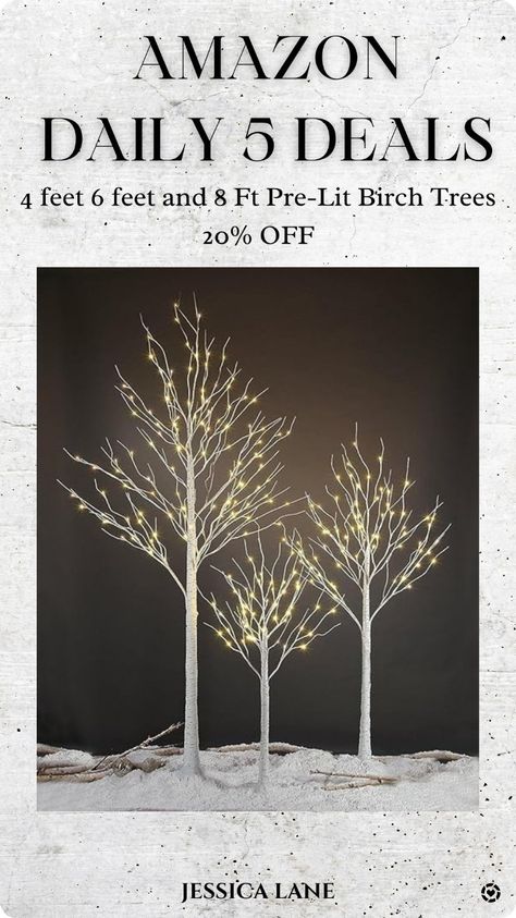 Lit Birch Tree Christmas Decor, Lighted Birch Tree Decor Ideas, Birch Tree Christmas Decor, Harth Fireplace, Trees Christmas Decor, Lit Trees, Lighted Trees, Birch Tree Decor, Porch Trees