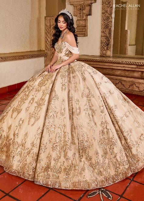 Rose gold quinceanera dresses