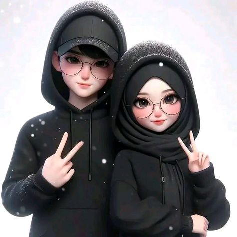 Cutecouple,muslimahcouple,sweetcouple,romantiscauple,lovestory,pasangan,suami-istri,pasutri,pernikahan,rumahtangga, Couple Dpz Cartoon, Cartoon Dpz For Whatsapp, Dpz Cartoon, Cartoon Love Couple, Dil Photos Love, Half Love, Hijab Couple, Hijab Anime, Cartoon Download