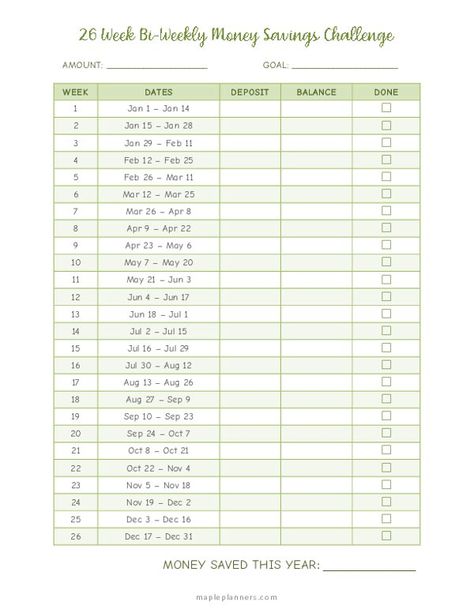 Bi Weekly Savings Challenge 2024, Bi Weekly Budget Printable Free, Weekly Money Challenge, Bi Weekly Savings Challenge Low Income, Bi Weekly Savings Challenge, Weekly Budget Printable, Office Printables, Weekly Savings, Saving Methods