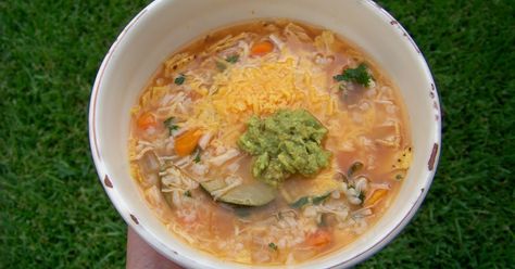 I got this recipe from a bag of On the Border tortilla chips and just now got around to trying it out. The recipe seemed so simple I was wo... Chicken Recipes Soup, Soup Tortilla, Chicken Tortilla Soup Recipe, Chicken Spaghetti Casserole, Chicken Tortillas Soups Recipe, Vegetarian Chicken, Tortilla Soup Recipe, Recipes Soup, Savory Soups