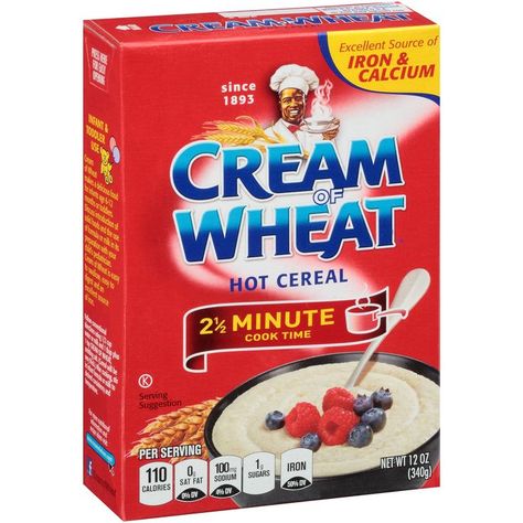 Cream of Wheat Original Stove Top Hot Cereal, 2 1/2 Minute Cook Time, 12 Ounce (Pack of 12) Malt O Meal, Hot Breakfast Cereal, Cholesterol Free Recipes, Recipe For One, Wheat Cereal, Jamaican Curry, Cream Of Wheat, Wheat Recipes, Hot Breakfast