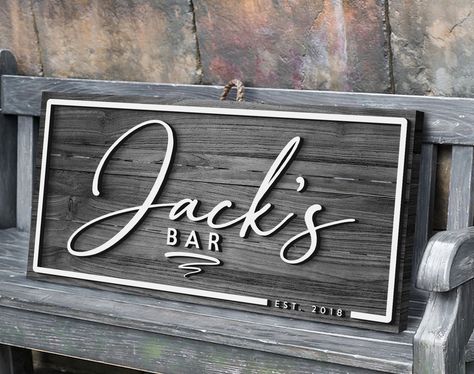 Excited to share the latest addition to my #etsy shop: Custom Wooden Bar, Pub and Restaurant Sign, Personalized Man Cave Sign, Home Bar Sign, Pallet Sign, Bar Wall Decor, Welcome Sign, Bar Sign https://etsy.me/3dLlJv1 #rectangle #no #unframed #garage #artdeco #wood #ab Wooden Bar Signs, Cricut Bar Signs, Home Bar Sign Ideas, Layered Signage, Outdoor Bar Signs, Diy Bar Sign, Bar Sign Ideas, Bar Signs Diy, Cabin Man Cave