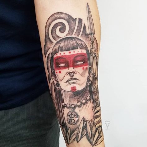 A PR taino warrior interpretation. #puertoricotattoo #puertorico #taino #tainotattoo #sketchtattoo #pintopiel #colorconspiracy #fkirons… Puerto Rican Indian Tattoos, India Taina Tattoo, Arawak Indians Caribbean Tattoo, Taino Tattoos For Women Puerto Rico, Taino Warrior Tattoo, Puerto Rico Tattoo Sleeve, Taino Indians Puerto Rico Tattoo, Taino Tattoos For Women, Salvadorian Tattoo