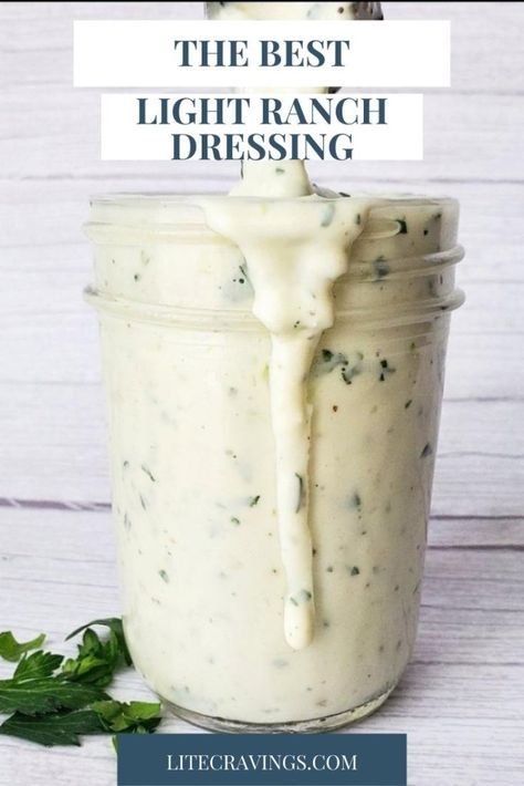 Herb Ranch Dressing, Light Ranch Dressing, Yogurt Ranch Dressing, Low Calorie Salad, Ranch Packet, Cilantro Lime Sauce, Leafy Green Salads, Ranch Dressing Recipe, Ranch Recipe